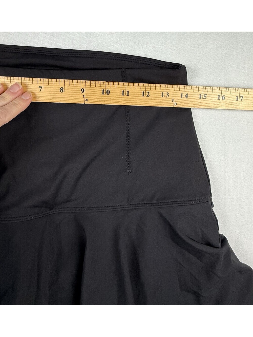 Halara High Drop Waisted Tennis Skirt Skort M Black Rouched Flowy Stretch Long - Picture 4 of 9